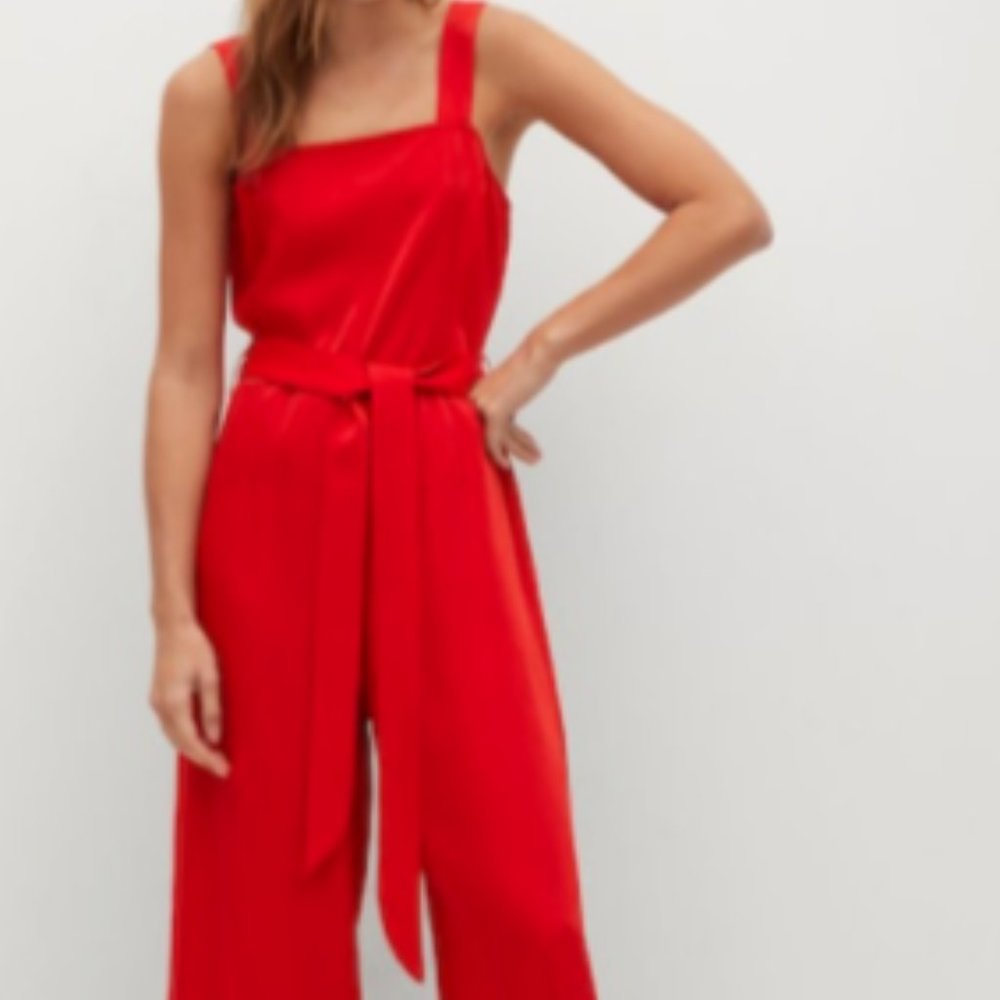 Belted long jumpsuit
